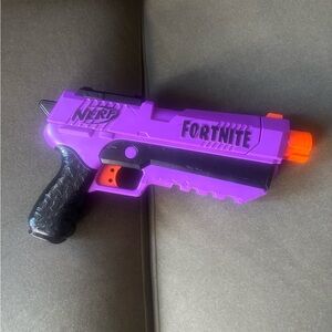 Nerf Purple and Black Fortnite Dart Blaster with Orange Tip